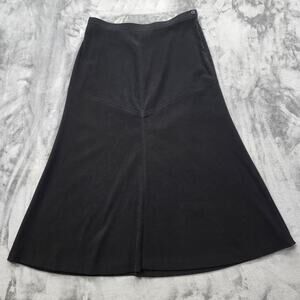 Vintage JM Collection Skirt Womens 16 Black High Rise A-Line‎ Side Zip Midi Goth